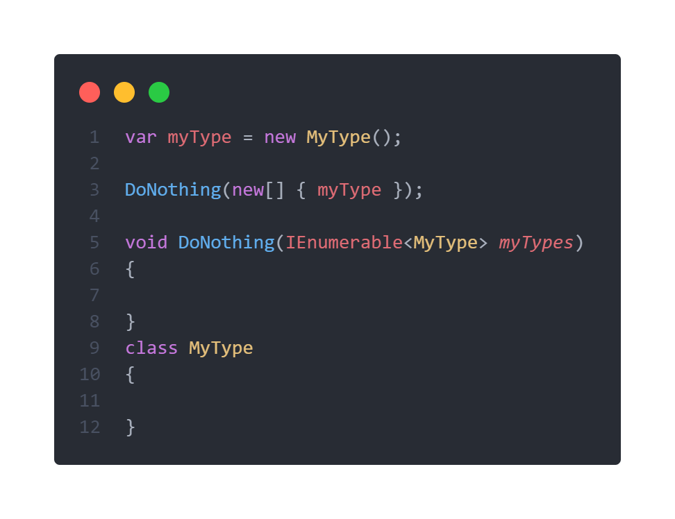 Pass argument as array to function old way