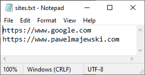 file with urls